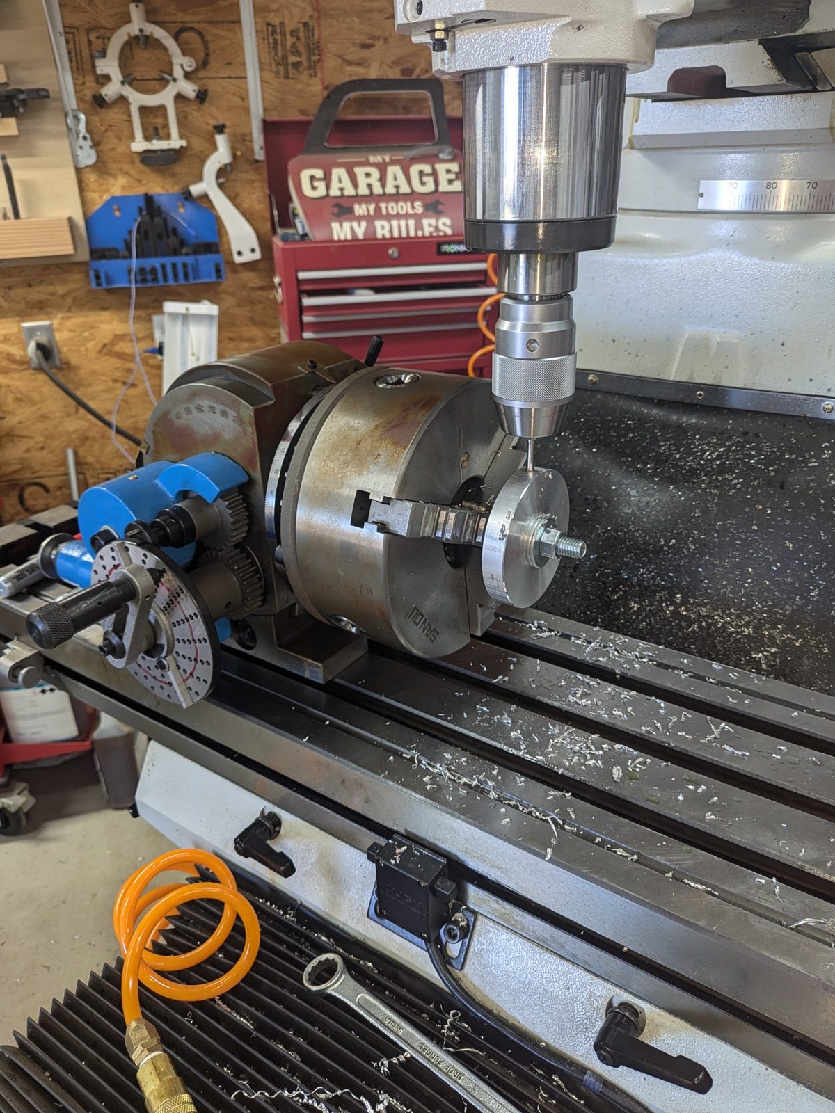 Mill tapping the next set of holes